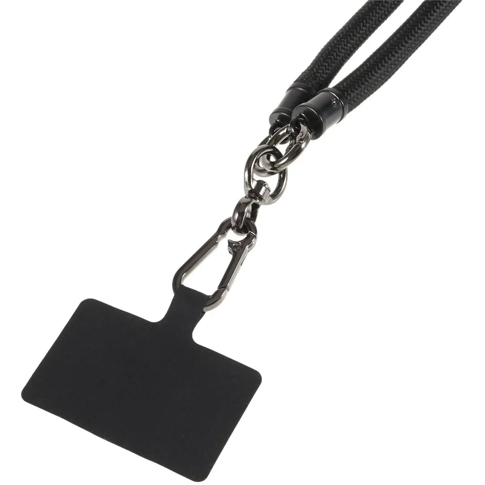 1.2m Thicken Mobile Phone Neck Shoulder Strap Anti-lost Phone Round Lanyard with Tether Tab - Black - 2