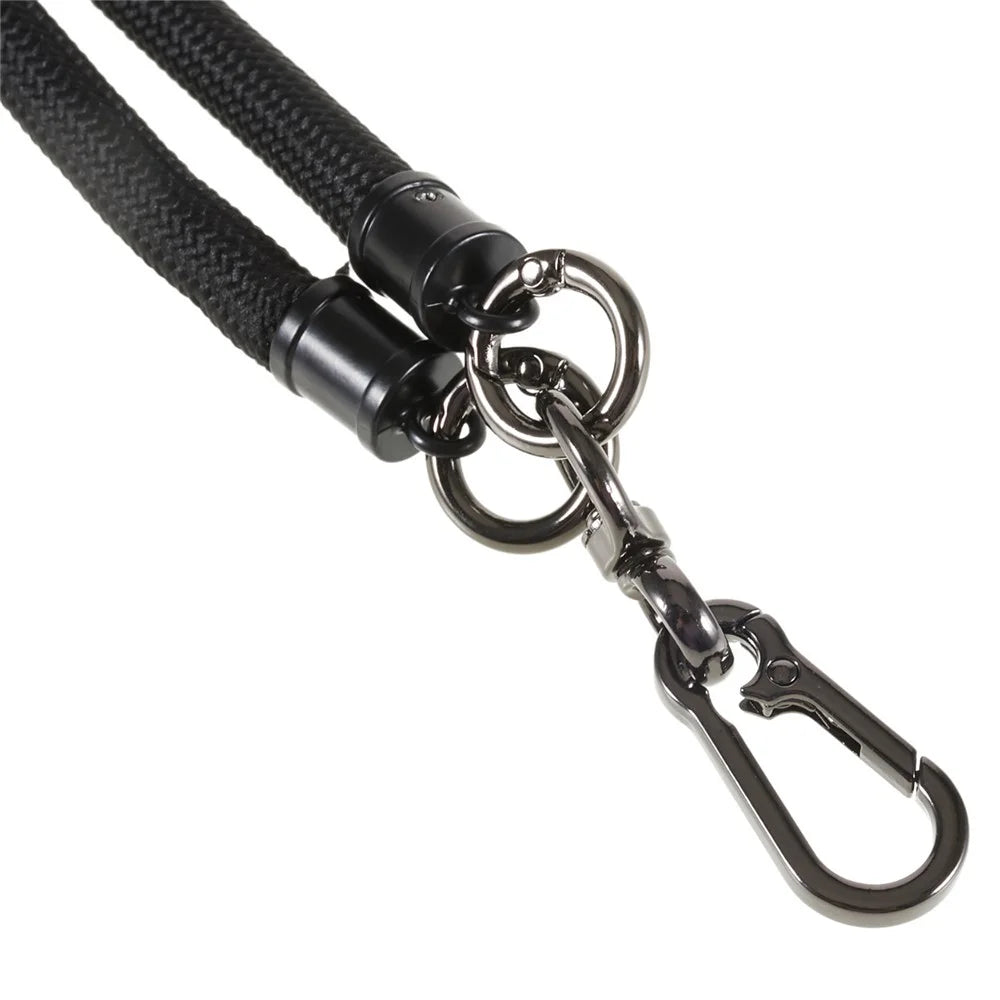 1.2m Thicken Mobile Phone Neck Shoulder Strap Anti-lost Phone Round Lanyard with Tether Tab - Black - 4