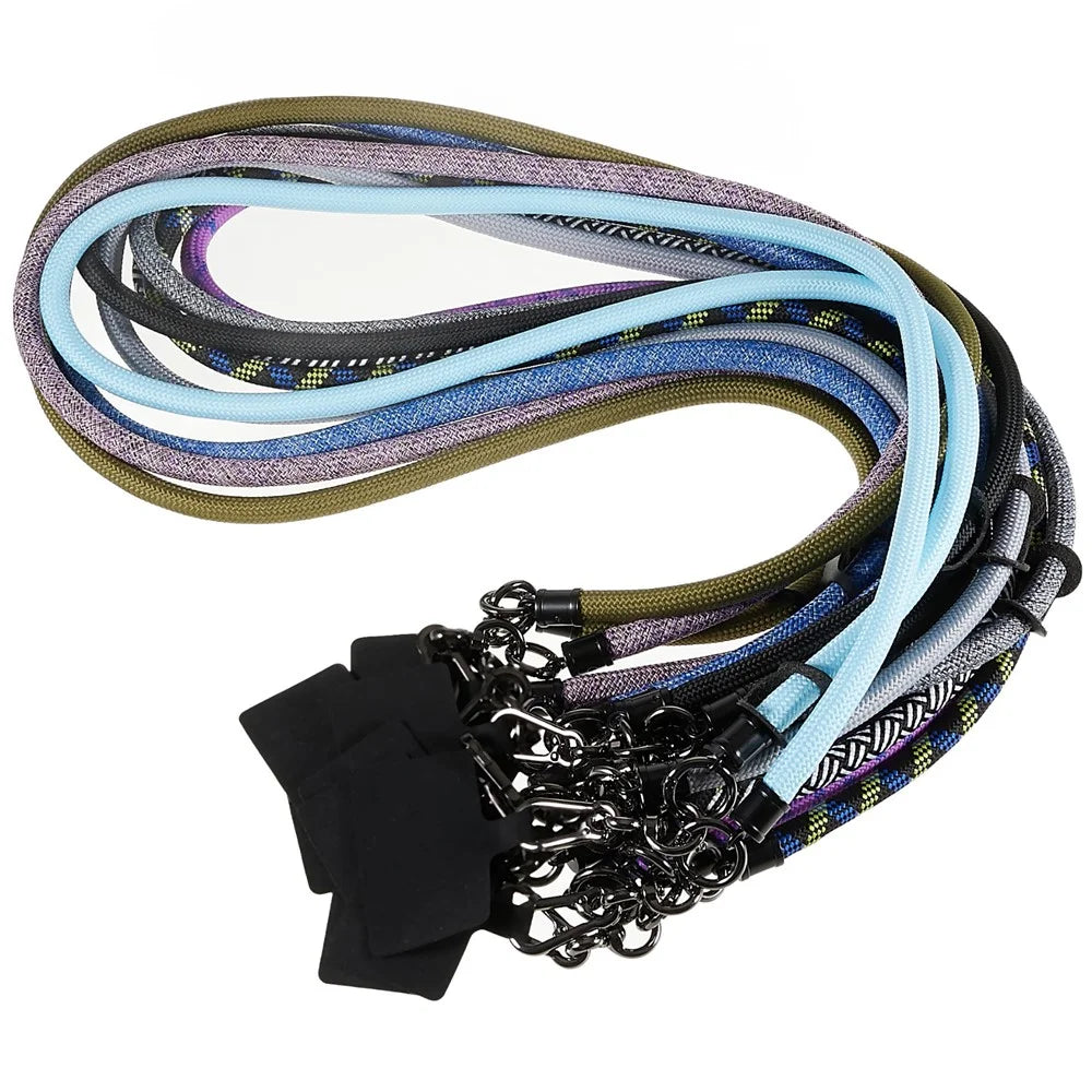 1.2m Thicken Mobile Phone Neck Shoulder Strap Anti-lost Phone Round Lanyard with Tether Tab - Black - 6