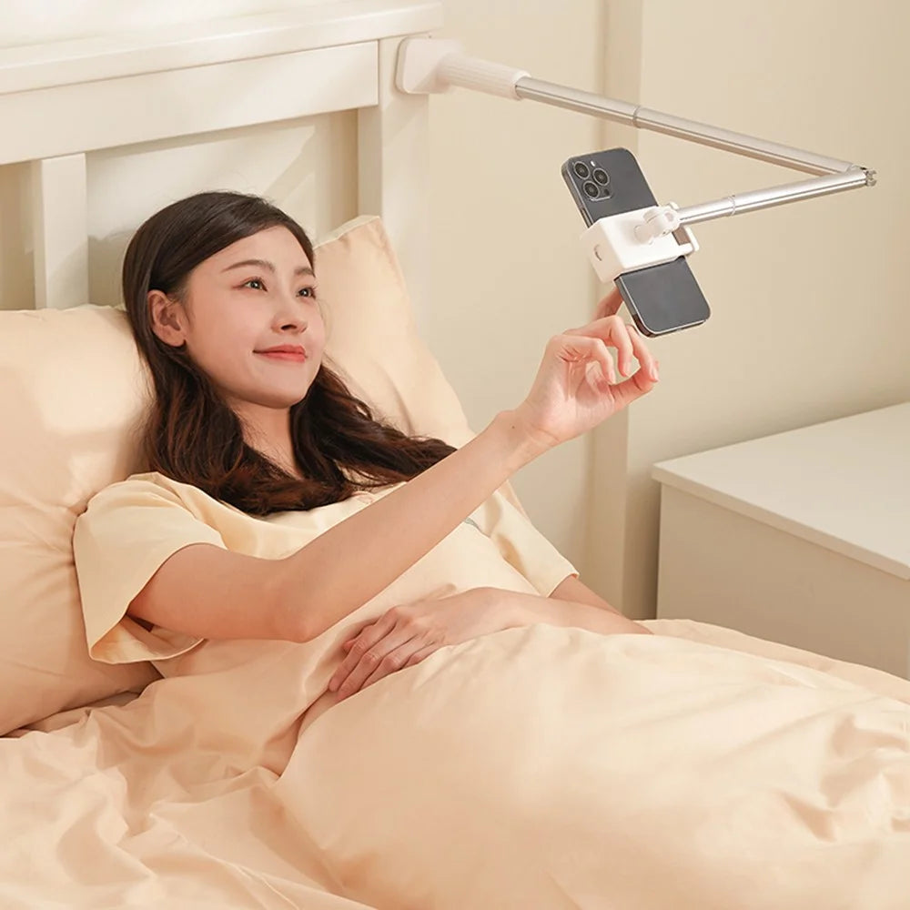 X6 Adjustable Phone Stand Bedside Desktop Cell Phone Clamp Holder for Selfie / Livestream / Video Recording - Black - 6