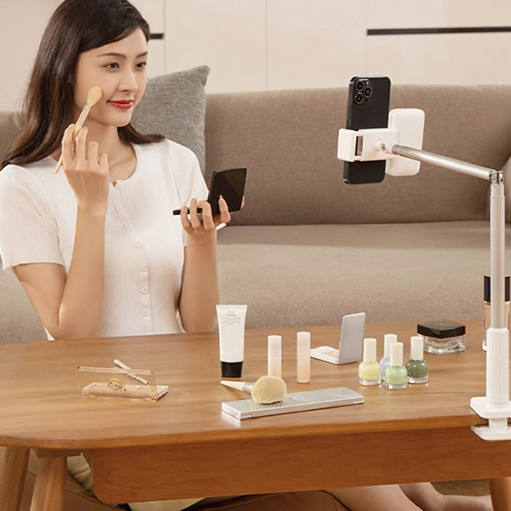 X6 Adjustable Phone Stand Bedside Desktop Cell Phone Clamp Holder for Selfie / Livestream / Video Recording - Black - 7