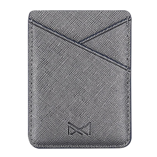 MUXMA MX105 PU Leather Mini Card Pouch Phone Back Adhesive Credit Card Holder ID Card Bag with Cross Texture Design - Tarnish - 1