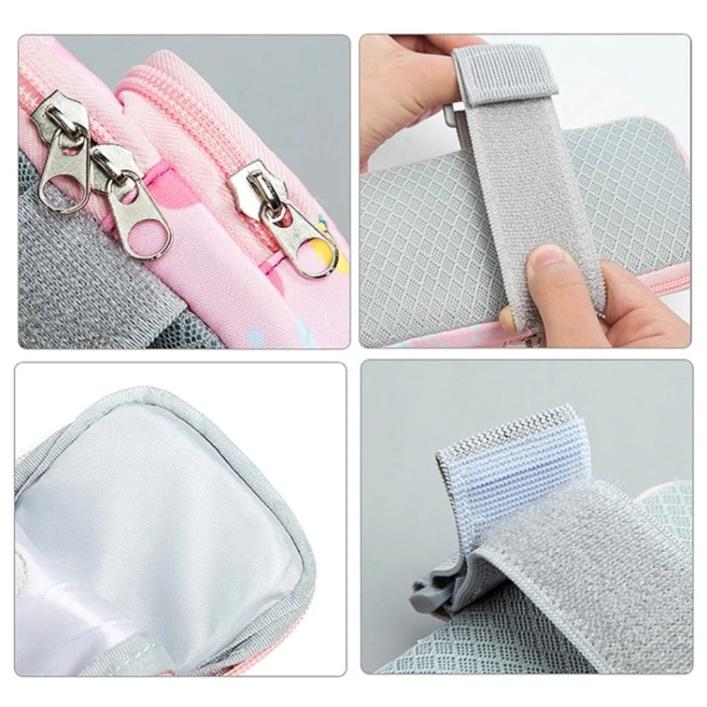 18 x 9cm Arm Band Elastic Phone Holder Flower Pattern Small Item Storage Bag Armband Cell Phones Pouch (Size: L) - Brilliant Purple - 7