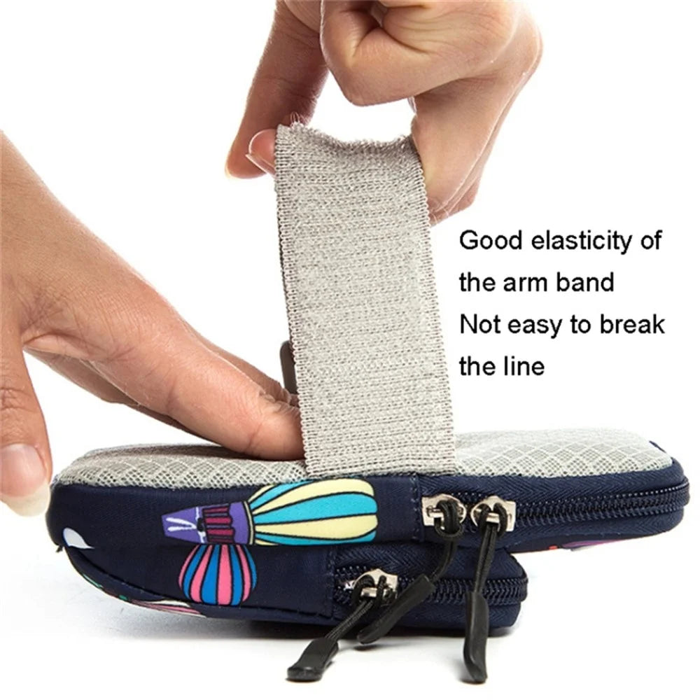 For Cell Phone Below 5.5-inch Hot Air Balloon Pattern Armband Pouch Running Phone Bag, Size S: 16*8cm - Rose - 5