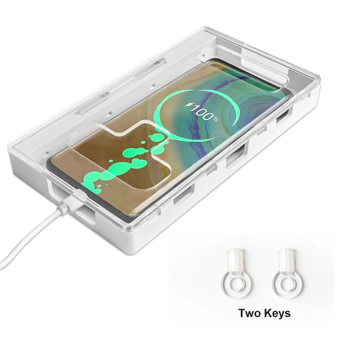 Portable Phone Lock Box Self-Control Locker for Kids Students Adults Focus, Self-Discipline Mobile Phone Box with 2 Keys - 2