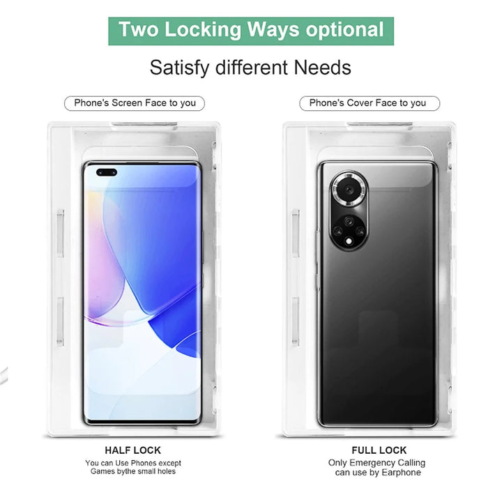 Portable Phone Lock Box Self-Control Locker for Kids Students Adults Focus, Self-Discipline Mobile Phone Box with 2 Keys - 3