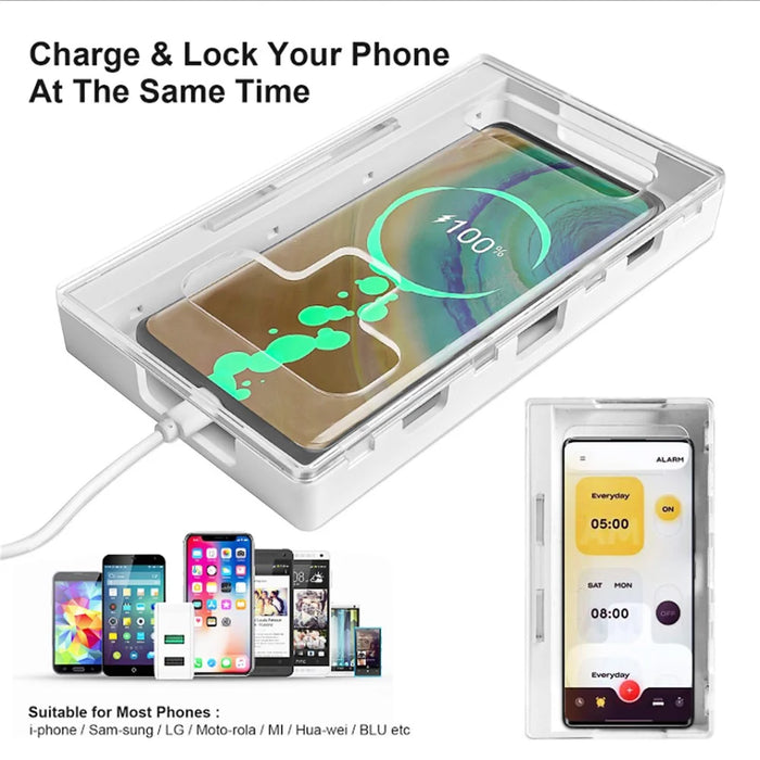 Portable Phone Lock Box Self-Control Locker for Kids Students Adults Focus, Self-Discipline Mobile Phone Box with 2 Keys - 4
