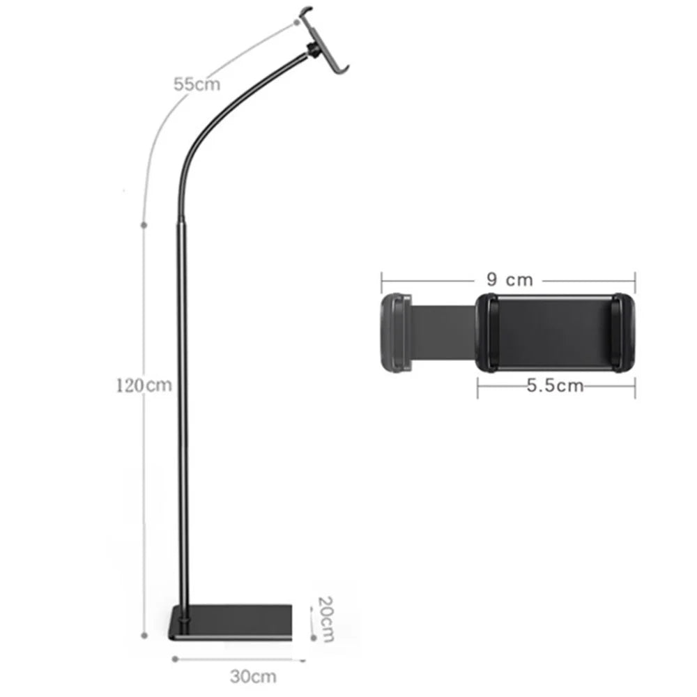 Cell Phone Stand 175cm Adjustable Height Phone Holder Mount Metal+ABS Multifunctional Clamp Mount - 7