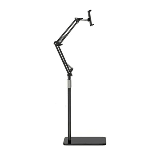 Telescopic Phone Tablet Floor Stand 175cm Retractable Metal+ABS Smartphone Holder Mount for 12-20cm Width Devices - 1