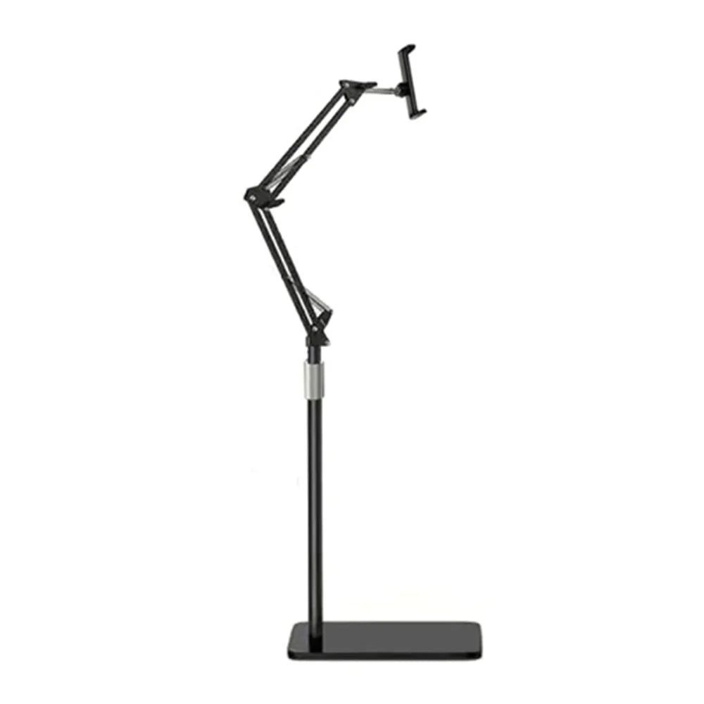 Telescopic Phone Tablet Floor Stand 175cm Retractable Metal+ABS Smartphone Holder Mount for 12-20cm Width Devices - 1