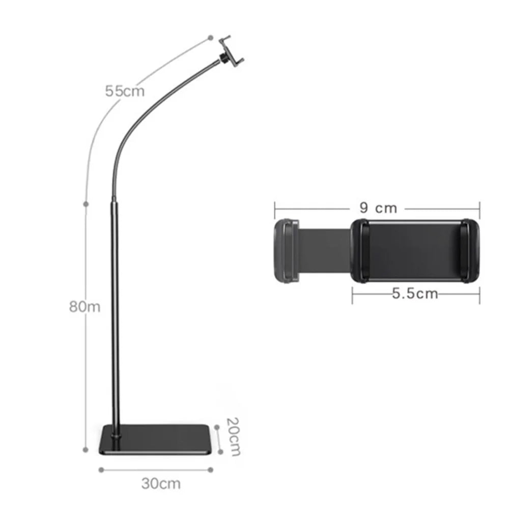 135cm Multifunctional Phone Floor Stand Metal + ABS Three-Section Adjustable Cell Phone Holder - 4