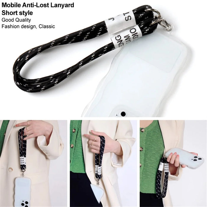 IMAK Phone Wrist Strap Detachable Cellphone Lanyard Anti-lost Wristlet Strap with Phone Patch, Short Style - Black - 4