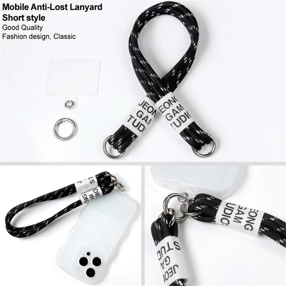 IMAK Phone Wrist Strap Detachable Cellphone Lanyard Anti-lost Wristlet Strap with Phone Patch, Short Style - Black - 5