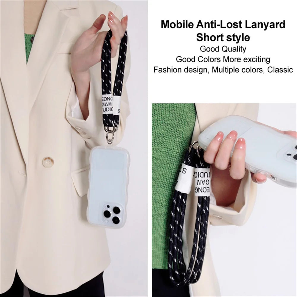 IMAK Phone Wrist Strap Detachable Cellphone Lanyard Anti-lost Wristlet Strap with Phone Patch, Short Style - Black - 6