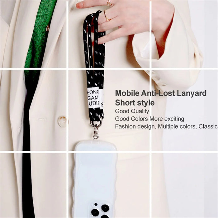 IMAK Phone Wrist Strap Detachable Cellphone Lanyard Anti-lost Wristlet Strap with Phone Patch, Short Style - Black - 7