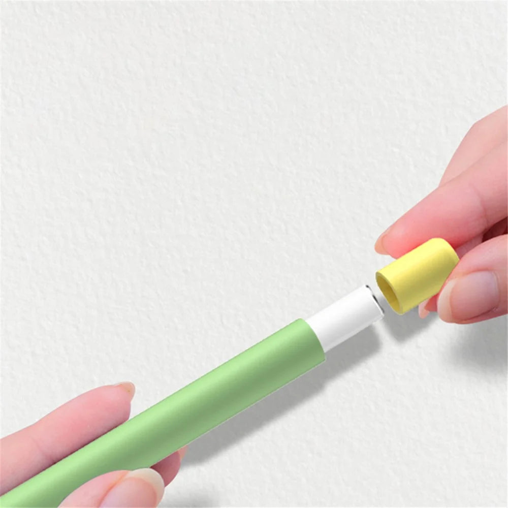 Protective Sleeve for Xiaomi Smart Pen (Gen 2) , Liquid Silicone Stylus Pen Cover with Dual Pen Caps - Matcha Green - 3