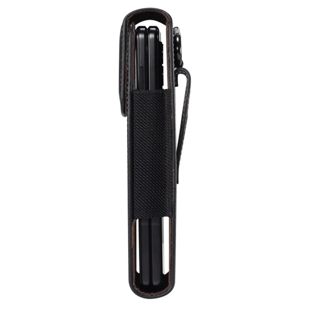 Vertical Flip PU Leather Cell Phone Waist Bag Belt Loop Pouch for Folding Phones, Size L: 170*78*25mm - Black - 5