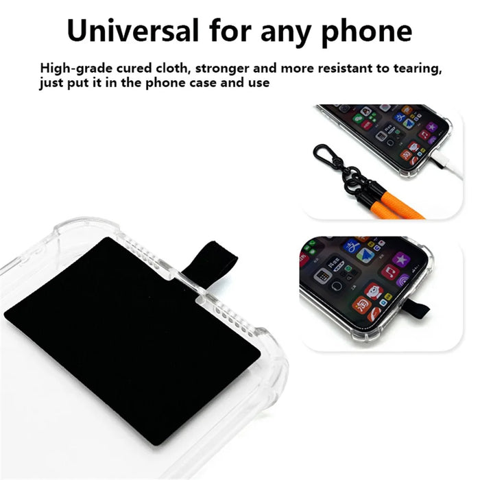10mm Universal Phone Lanyard Neck Strap Polyester Hanging Rope with Tether Tab - Orange+Blue - 2