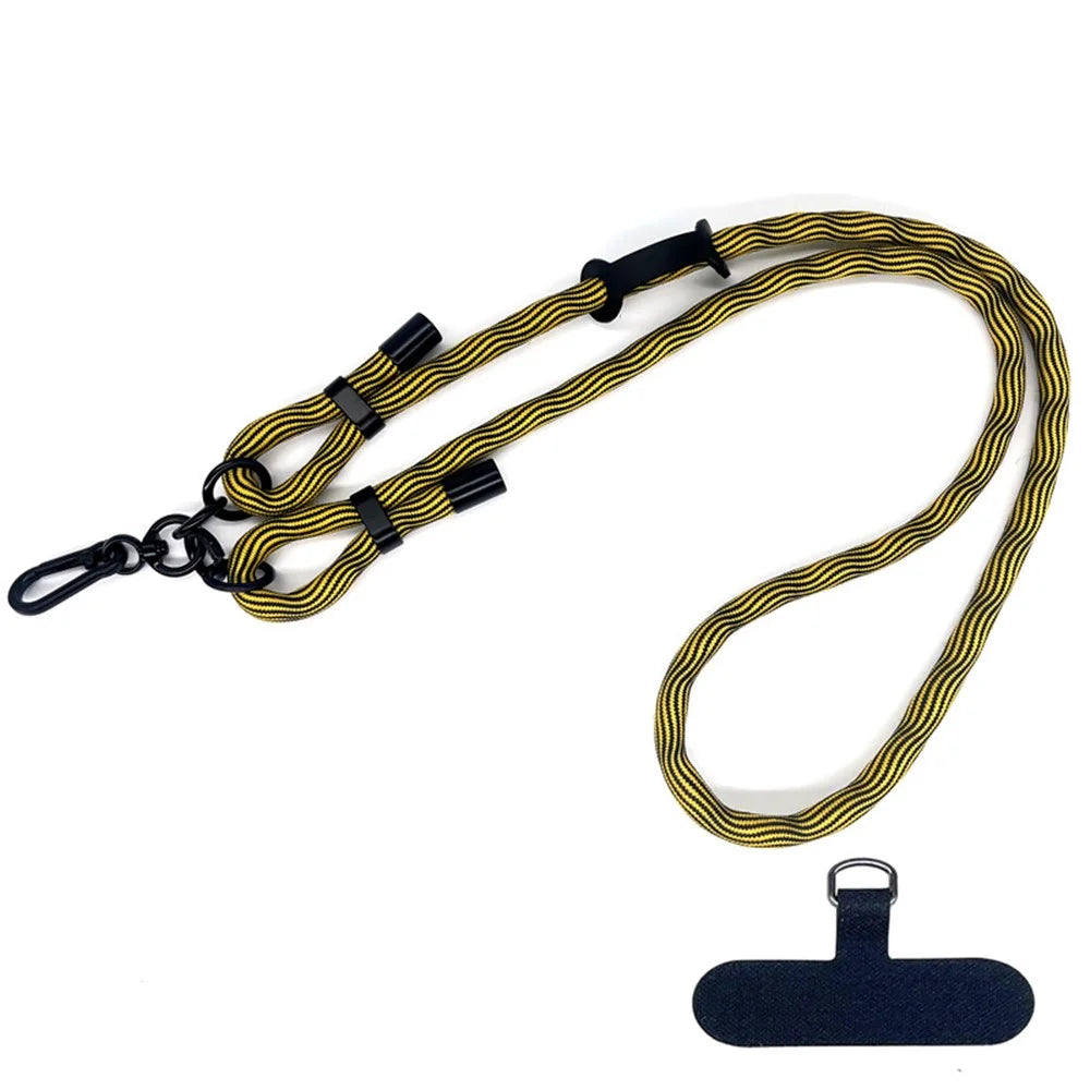 10mm Polyester Rope Adjustable Phone Neck / Shoulder Lanyard Anti-lost Crossbody Cellphone Strap - Style 89 - 1