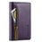 DG.MING M5 Series RFID Blocking Wallet with Zippered Pouch Multi-Layer Card Holder Coin Purse Bag - Purple - 1