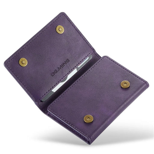 DG.MING M5 Series RFID Blocking Wallet with Zippered Pouch Multi-Layer Card Holder Coin Purse Bag - Purple - 2