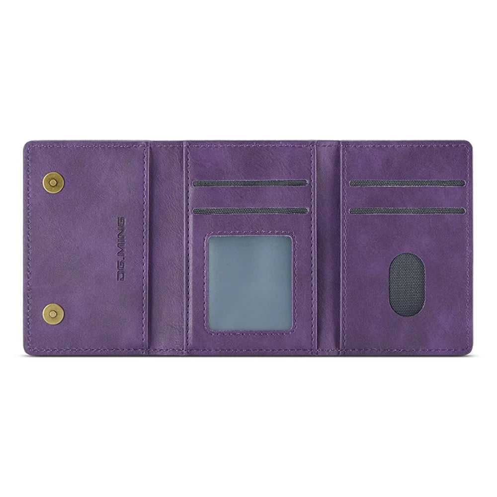 DG.MING M5 Series RFID Blocking Wallet with Zippered Pouch Multi-Layer Card Holder Coin Purse Bag - Purple - 4