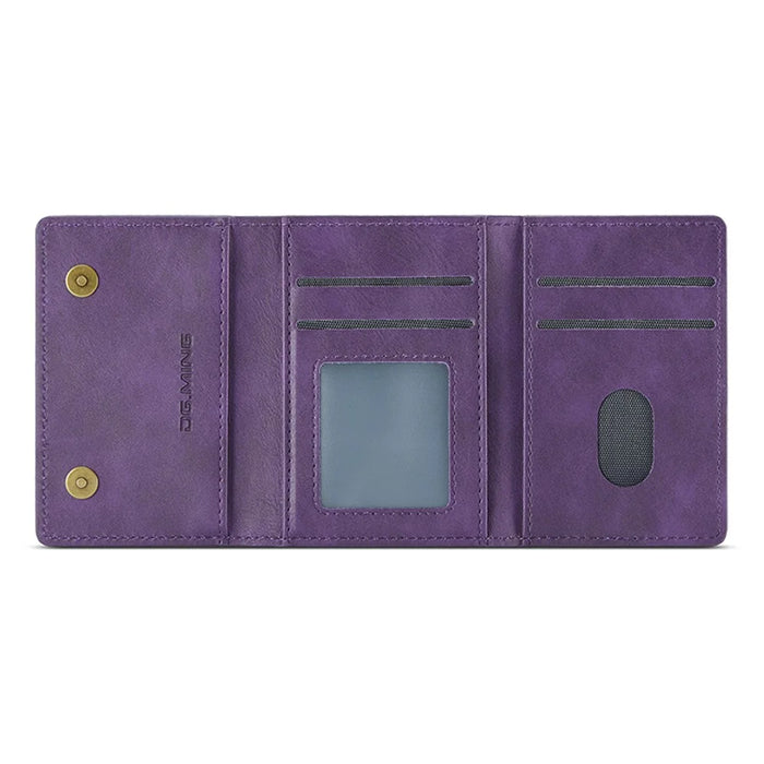 DG.MING M5 Series RFID Blocking Wallet with Zippered Pouch Multi-Layer Card Holder Coin Purse Bag - Purple - 4