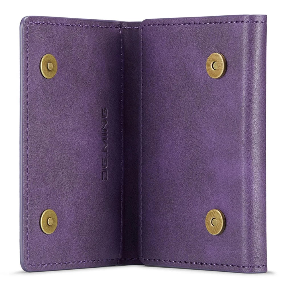 DG.MING M5 Series RFID Blocking Wallet with Zippered Pouch Multi-Layer Card Holder Coin Purse Bag - Purple - 6