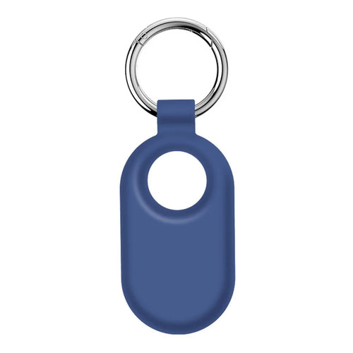 For Samsung Galaxy SmartTag 2 Holder Case Scratch Resistant Silicone Protective Cover with Carabiner - Dark Blue - 1