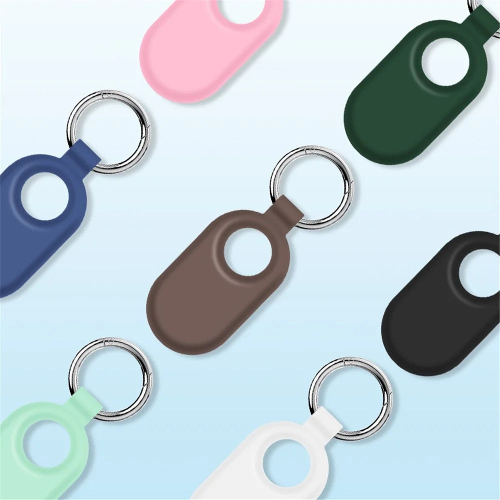 For Samsung Galaxy SmartTag 2 Holder Case Scratch Resistant Silicone Protective Cover with Carabiner - Dark Blue - 5