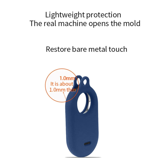 For Samsung Galaxy SmartTag 2 Protective Case Tracker Finder Silicone Cover Shell with Keychain - Black - 2