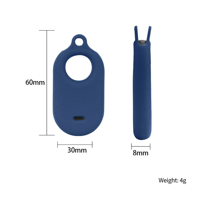 For Samsung Galaxy SmartTag 2 Protective Case Tracker Finder Silicone Cover Shell with Keychain - Black - 4
