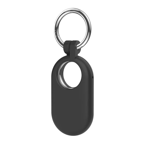 For Samsung Galaxy SmartTag 2 Anti-lost Case Tracking Device Locator Silicone Cover with Carabiner - Black - 1