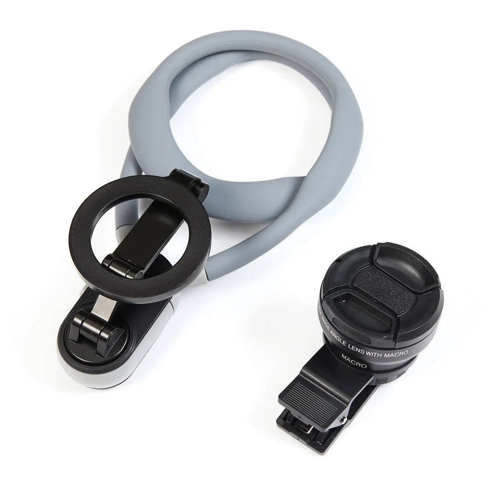 TELESIN Effortless Mobile Vlogging Set Neck Mount + APEXEL Wide Angle Lens - Go Extreme - 1