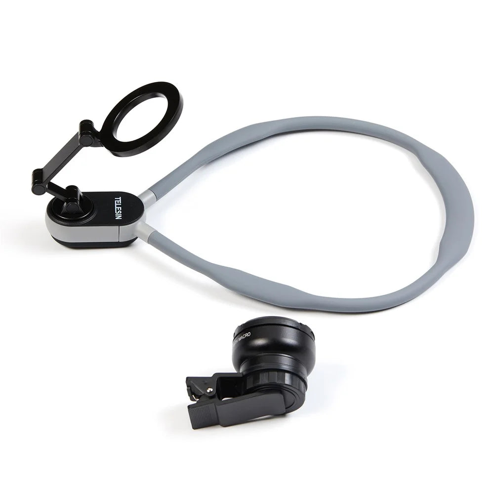 TELESIN Effortless Mobile Vlogging Set Neck Mount + APEXEL Wide Angle Lens - Go Extreme - 3