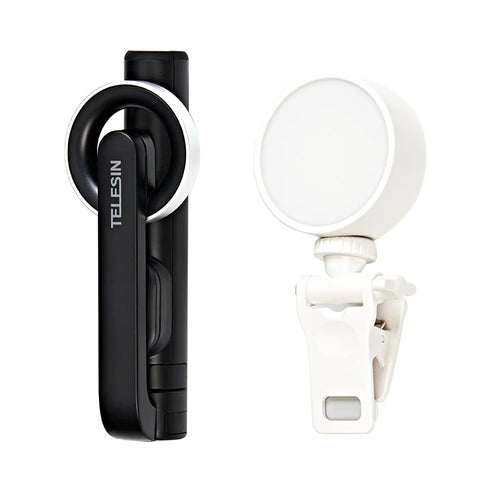 TELESIN Magnetic Phone Selfie Stick Tripod + K-36 Fill Light Mobile Phone Vlogging Audio Set - 1