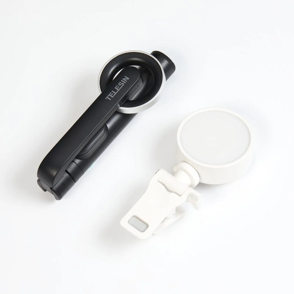 TELESIN Magnetic Phone Selfie Stick Tripod + K-36 Fill Light Mobile Phone Vlogging Audio Set - 2