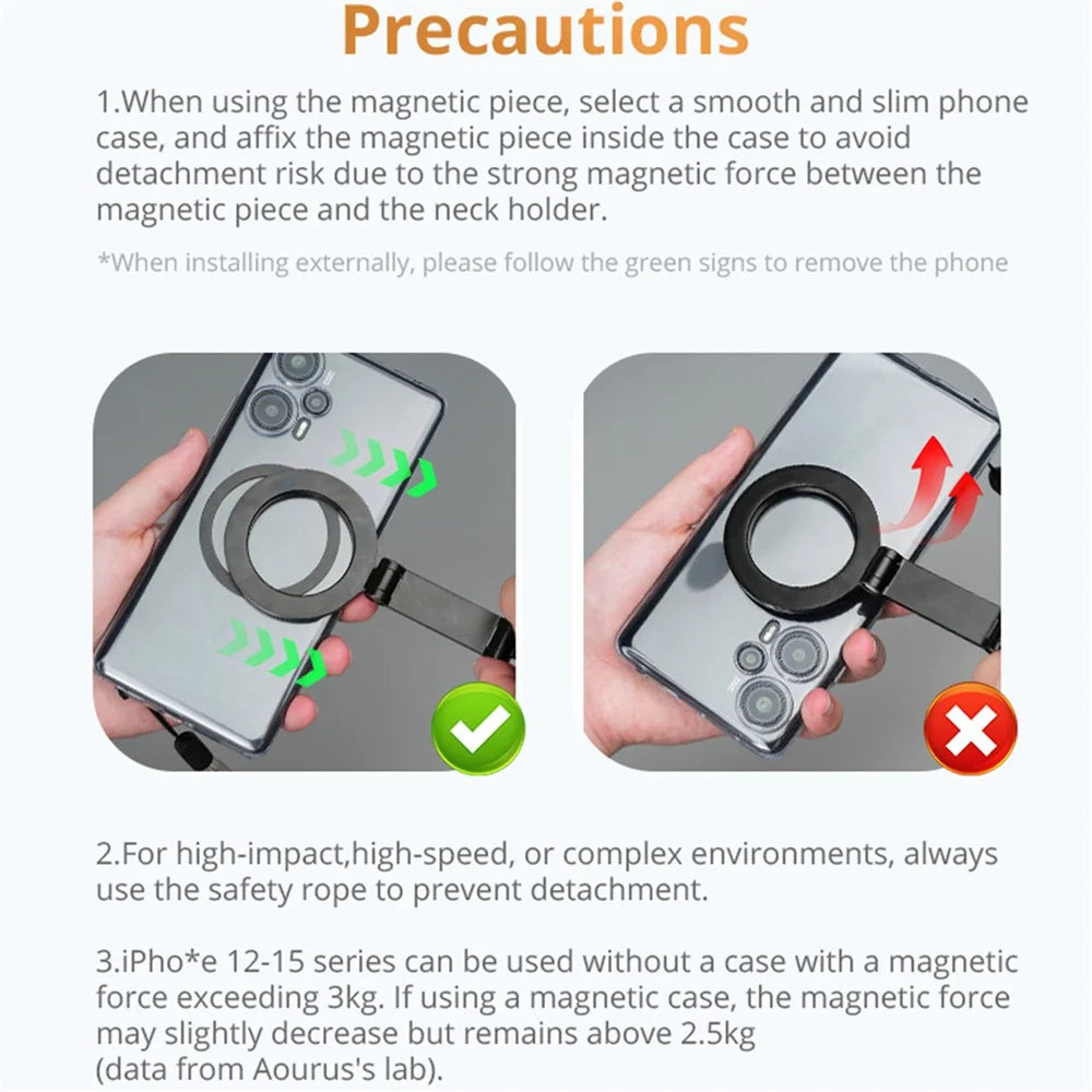 TVCMALL NH-01 For iPhone 12  /  13  /  14  /  15 Neck Mount Magnetic Bracket Phone Photography Neck Holder - 6