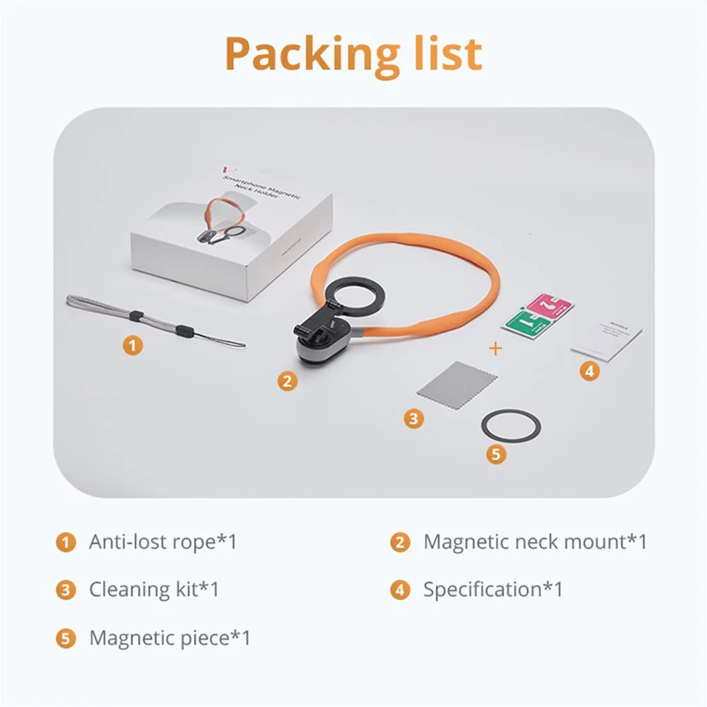 TVCMALL NH-01 For iPhone 12  /  13  /  14  /  15 Neck Mount Magnetic Bracket Phone Photography Neck Holder - 7