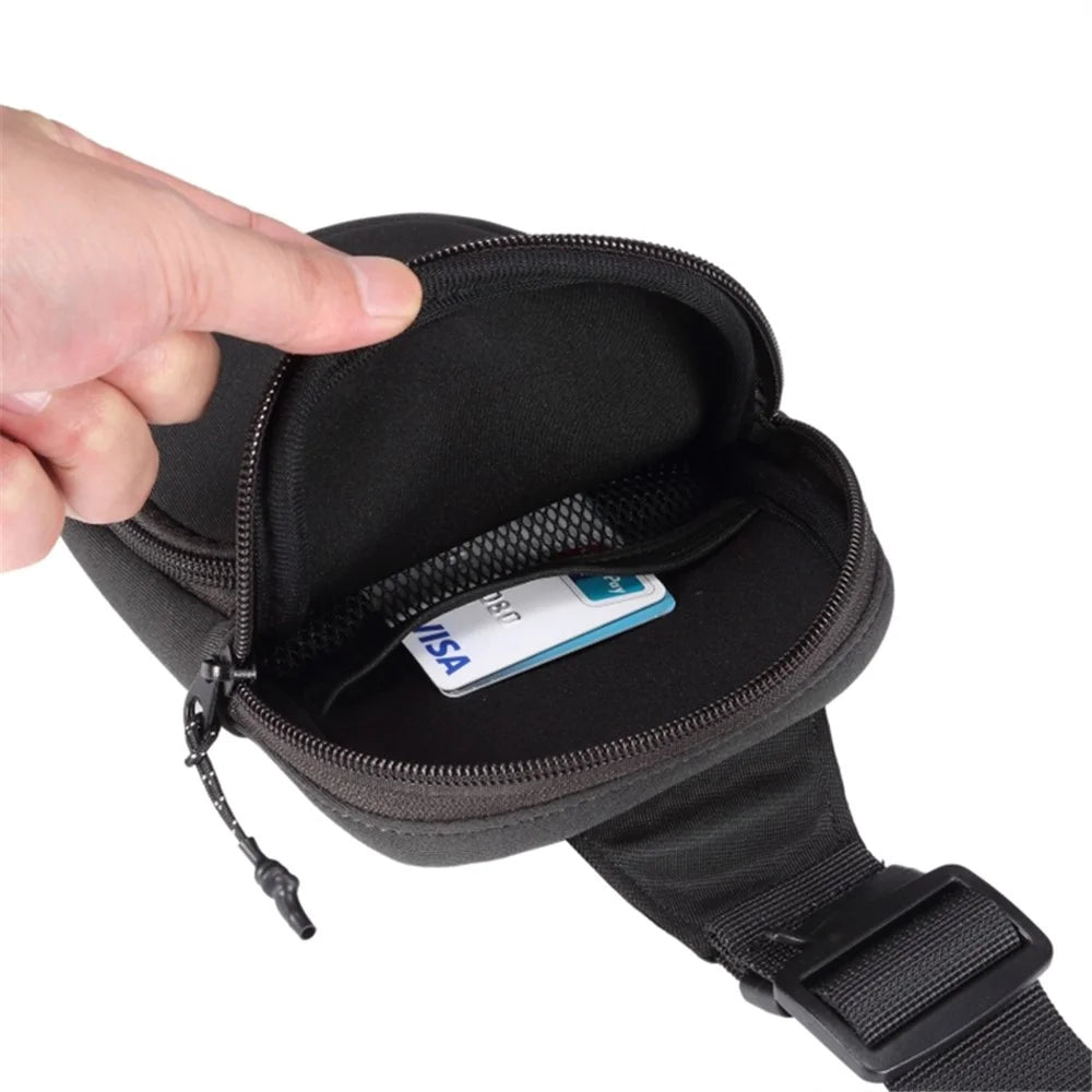 Universal Nylon Chest Bag Portable Crossbody Bag for 5.5-7.2 inch Cell Phone - Black - 4