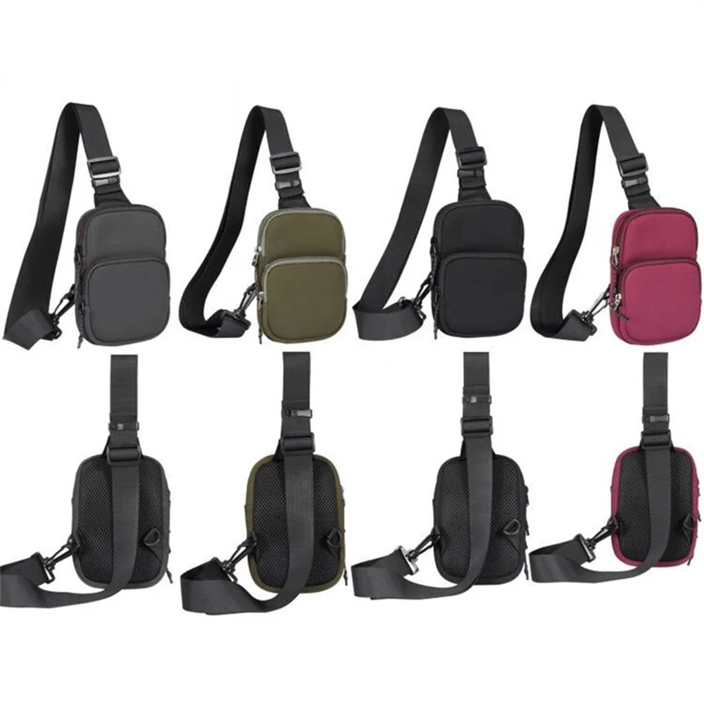 Universal Nylon Chest Bag Portable Crossbody Bag for 5.5-7.2 inch Cell Phone - Black - 6