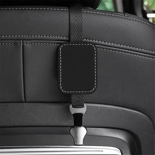 Car Headrest Hook Seat Back Hanger Suede Multifunction Storage Hook Auto Interior Organizer - Black - 1