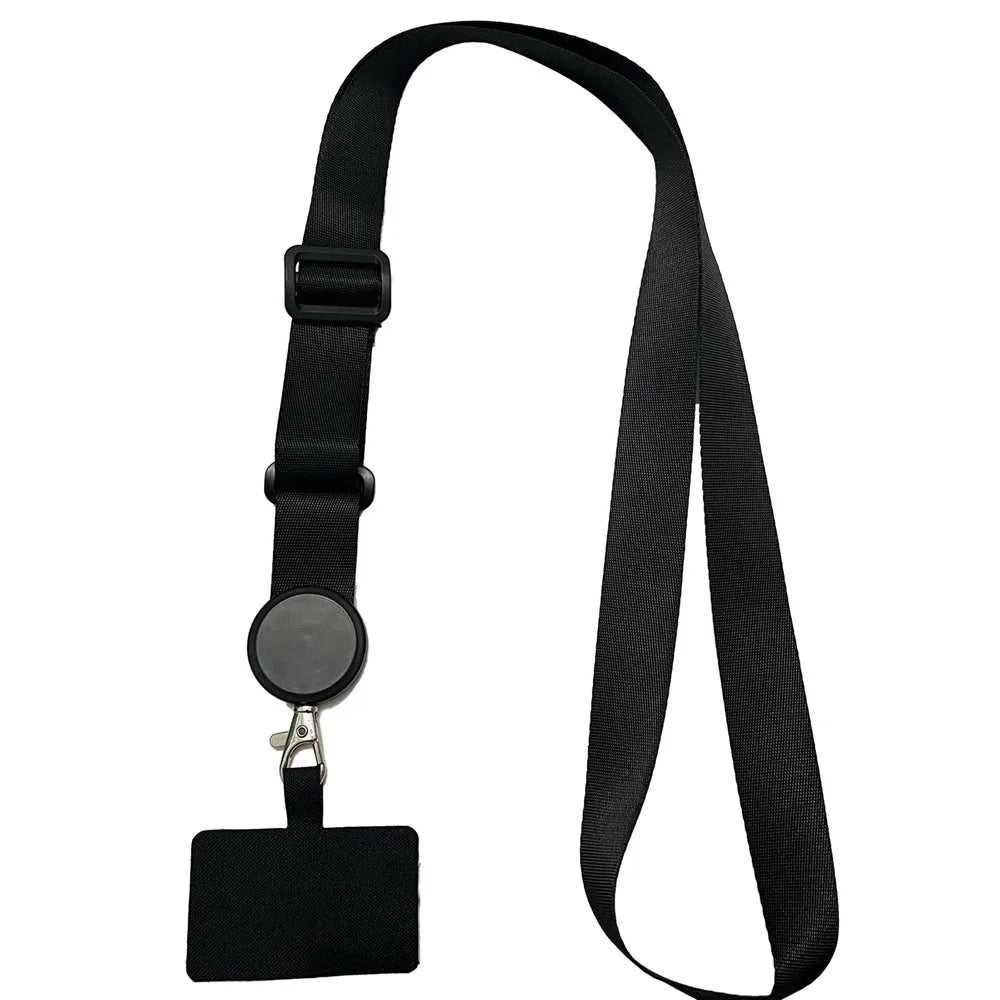 Crossbody Phone Lanyard Universal Adjustable Neck Straps with Phone Pads for Phone Case Keys ID - Black - 1