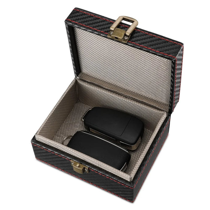 ZD-1021 19 x 12 x 9cm Carbon Fiber RFID Blocking Phone Case Car Keys Signal Shielding Security Container - 5
