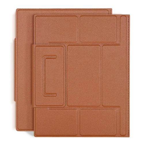 Portable Stand for 14-inch Laptop Magnetic PU Leather Notebook Foldable Holder Mount - Brown - 1