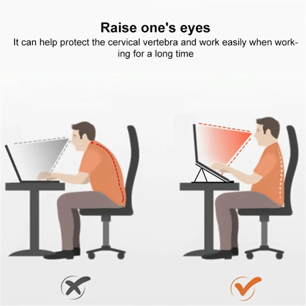 Portable Stand for 14-inch Laptop Magnetic PU Leather Notebook Foldable Holder Mount - Brown - 6