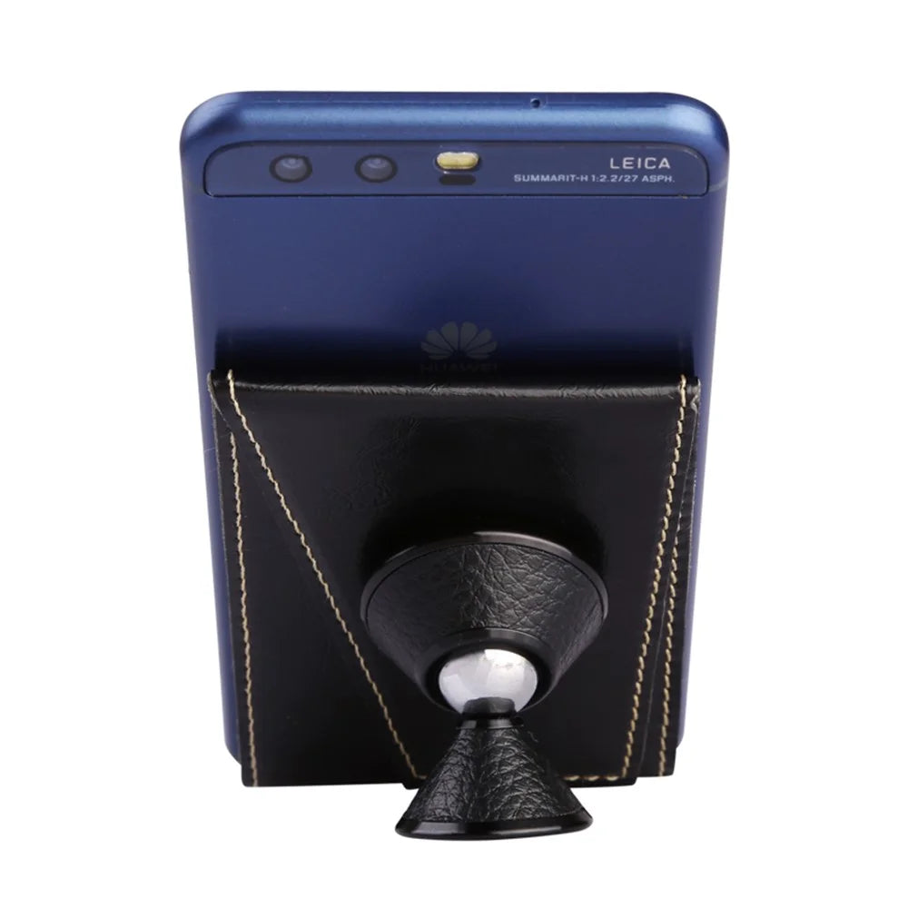 MRC05 Phone Card Holder Kickstand PU Leather Cards Case Support Magnetic Car Mount - Black - 5
