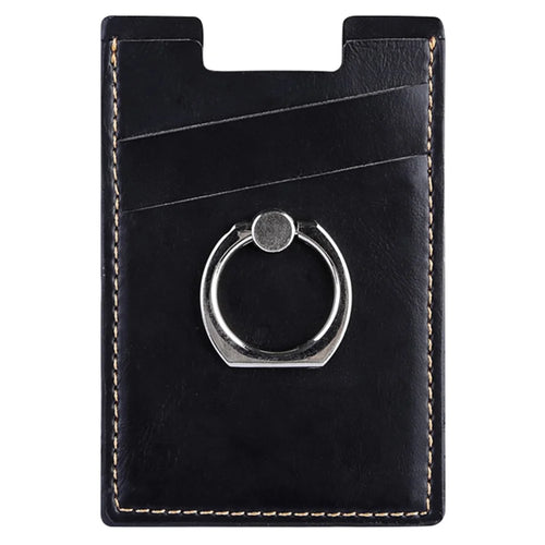 MRC03 Ring Kickstand 3 Cards Case Adhesive Phone Card Holder Support Magnetic Car Mount - Black - 1