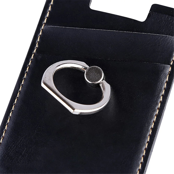 MRC03 Ring Kickstand 3 Cards Case Adhesive Phone Card Holder Support Magnetic Car Mount - Black - 2