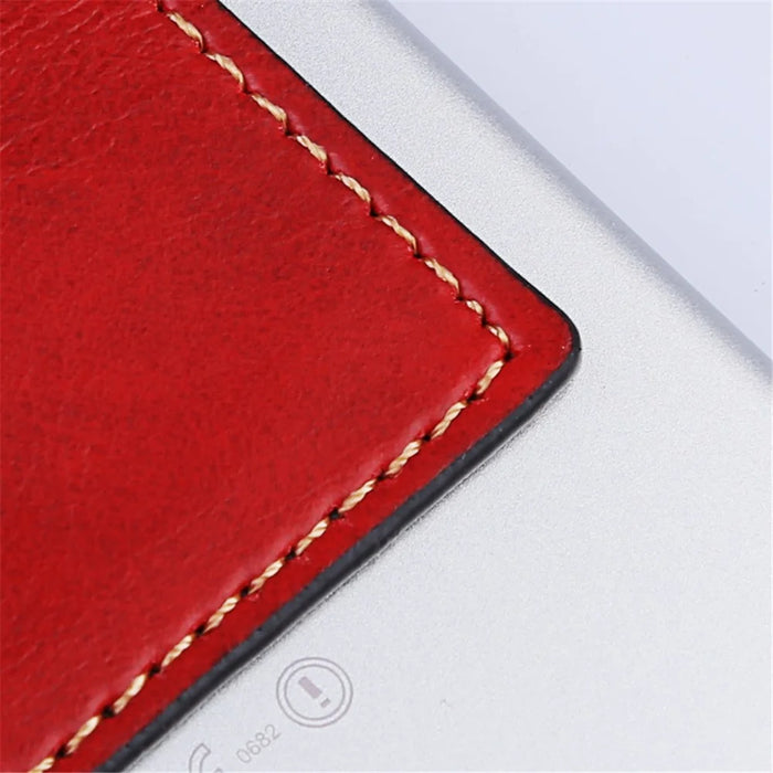 MRC02 PU Leather Sticky Single Card Holder Magnetic Car Mount Phone Card Case - Red - 6